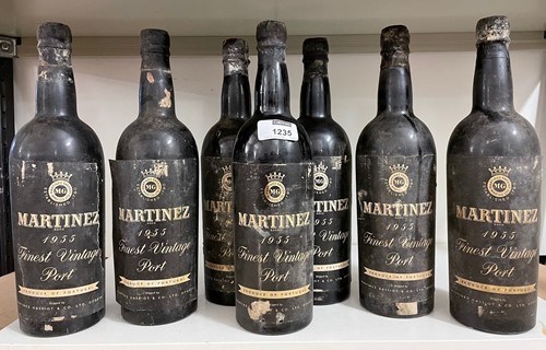 Lot 1235 - Martinez vintage port 1955, 7 bottles, (3 with...