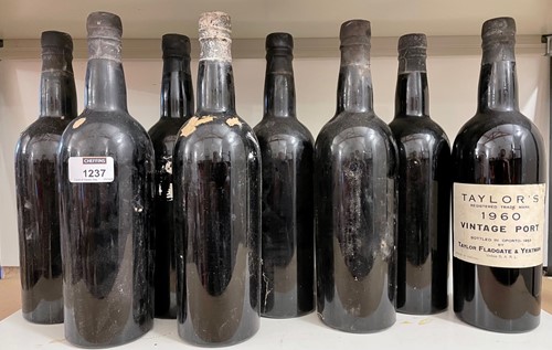 Lot 1237 - Taylor's vintage port 1960, 8 bottles (levels...