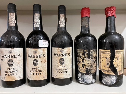 Lot 1240 - Warre's vintage port 1966, 3 bottles, levels...