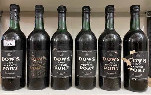 Lot 1243 - Dow's vintage port 1966, 6 bottles (levels: 2...