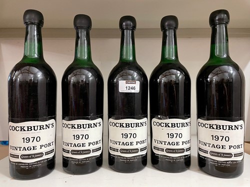 Lot 1246 - Cockburn's vintage port 1970, 5 bottles...