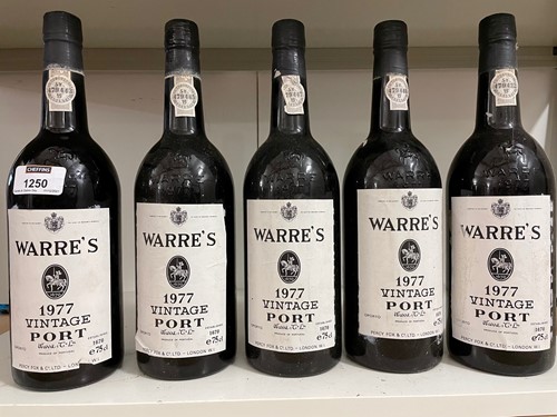 Lot 1250 - Warre's vintage port 1977, 5 bottles