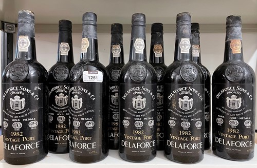 Lot 1251 - Delaforce vintage port 1982, 9 bottles