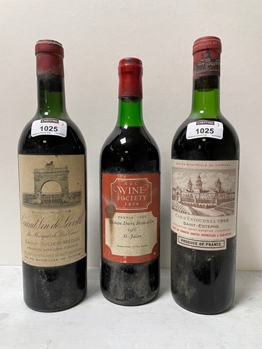Lot 1025 - Three second growth clarets, 1966 vintage....