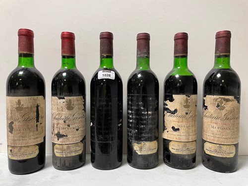 Lot 1026 - Chateau Giscours, Margaux 3eme Cru 1970, 6...