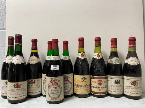 Lot 1120 - Rhone red, 10 bottles. Chateauneuf du Pape,...