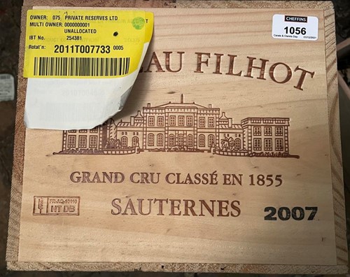 Lot 1056 - Chateau Filhot, Sauternes 2eme Cru 2007, 24...