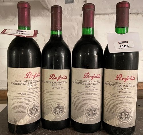 Lot 1183 - Penfolds Bin 707, 1985, 4 bottles