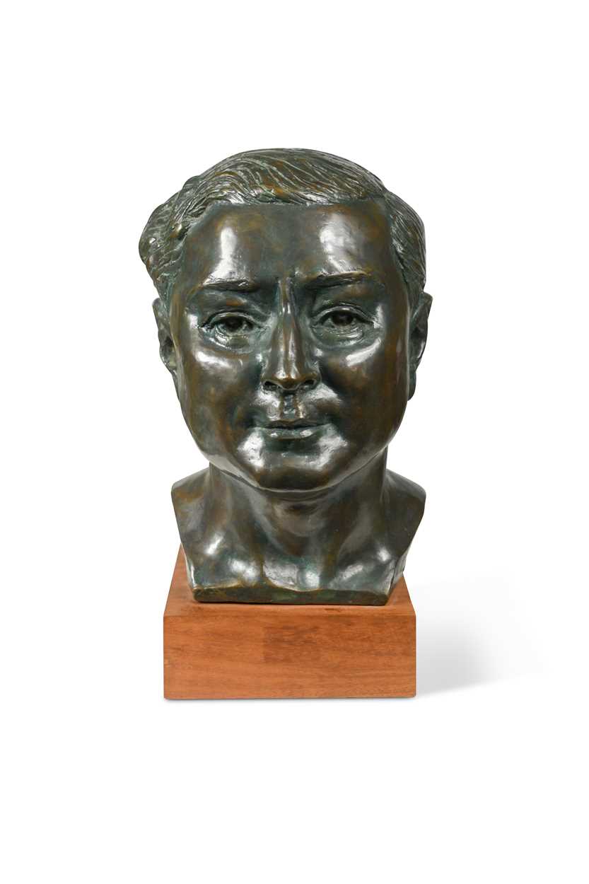 Lot 963 - Barbara Tribe, FRBS (1913-2000), HRH Prince Chula Chakrabongse of Thailand, bronze portrait head