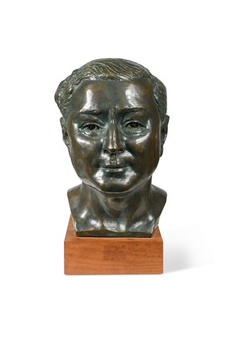 Lot 963 - Barbara Tribe, FRBS (1913-2000), HRH Prince Chula Chakrabongse of Thailand, bronze portrait head