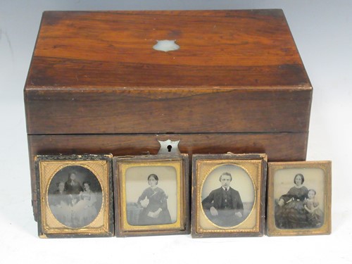 Lot 141 - A 19th century rosewood jewellery box with...