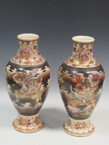 Lot 46 - A pair of Japanese Satsuma vases38cm high (2)