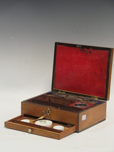 Lot 121 - A Victorian satinwood and crossbanded painted...