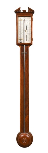 Lot 866 - A George III mahogany stick barometer, early 19th century