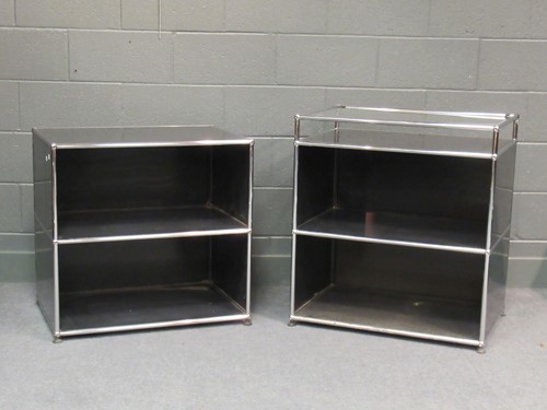 Lot 693 - A USM Haller black metal and tubular chrome...