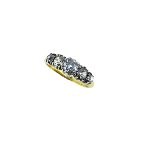 Lot 77 - A five stone diamond ring