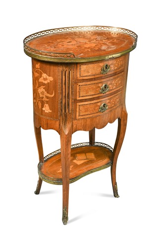 Lot 293 - A French marquetry and ormolu mounted table de nuit, circa 1900