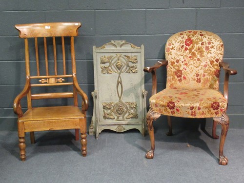 Lot 720 - A Chippendale armchair with ball and claw legs c1930
