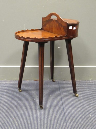 Lot 648 - A George III style yew wood butlers plate...