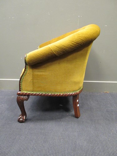 Lot 650 - Circa 1890 a mahogany button back tub chair on...