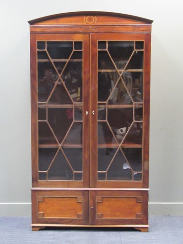 Lot 465 - A Regency line inlaid mahogany astragal glazed...