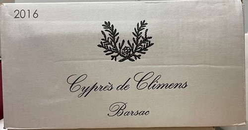 Lot 1050 - Les Cypres de Climens 2016, Barsac, 6...