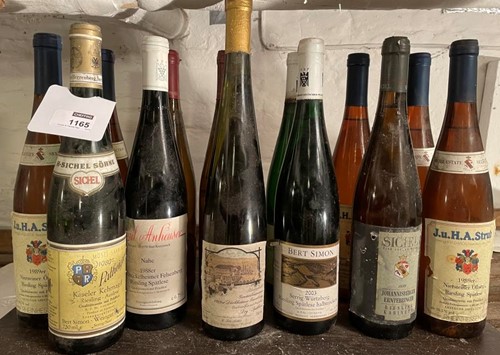 Lot 1165 - Mixed German wines, 12 bottles. J & H A Strub...