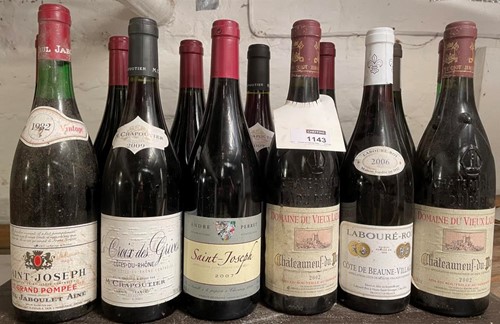 Lot 1143 - Mixed Rhone, etc. 13 bottles. St Joseph A....