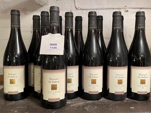 Lot 1145 - Cotes du Rhone Prieure St Julien 2007, 15 bottles