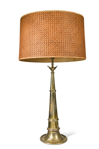 Lot 939 - Of New York interest, a brass fire hose nozzle as a presentation lamp, 19th century
