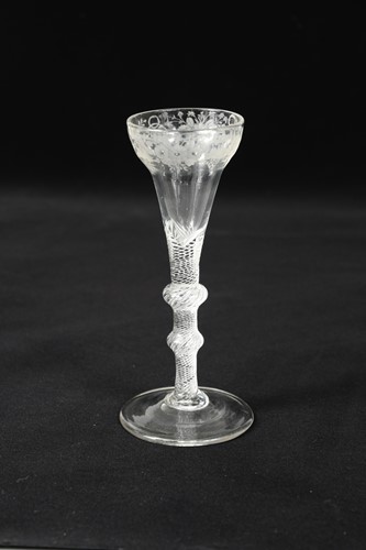 Lot 459 - An 18th century pan topped drinking glass, circa 1750-1800