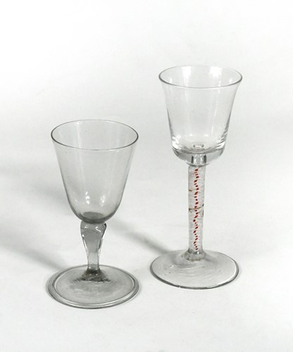 Lot 470 - A Continental colour twist stem wine glass, late 18th century