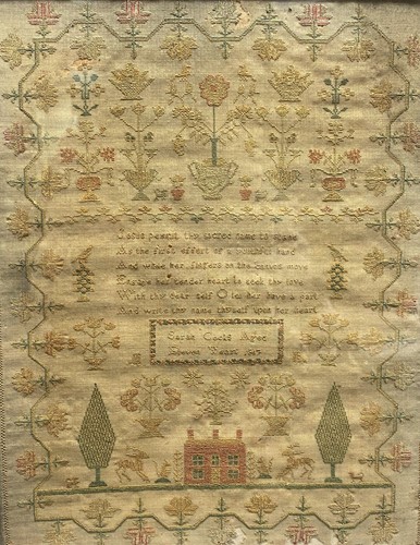 Lot 161 - A 19th century sampler dated 1817, stitched...