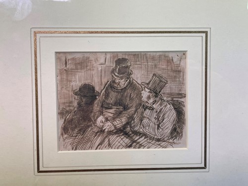 Lot 330 - Charles Keene (1823-1891) Three figures in an...