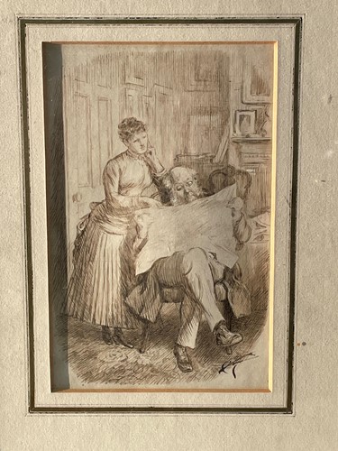 Lot 329 - Charles Keene (1823-1891) Reading the...