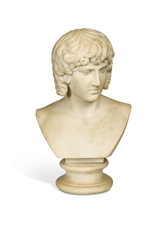 Lot 830 - A Classical white composite bust of Antinous, 19th century