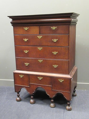 Lot 566 - An 18th century oak chest on stand 150 x 107 x...