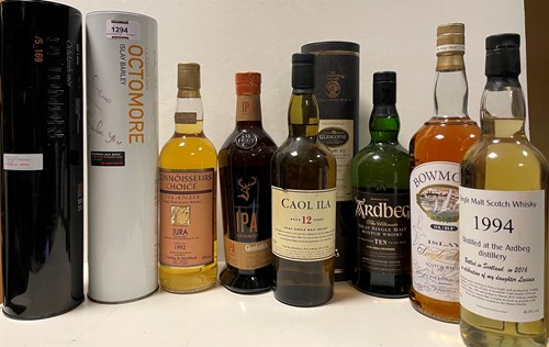 Lot 1294 - Single malt whisky, 9 bottles. Bruichladdich...
