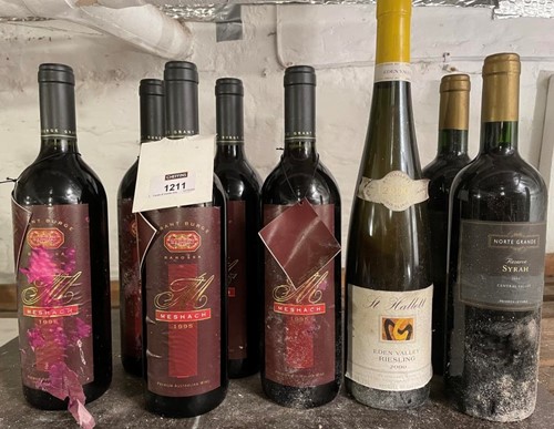 Lot 1211 - Grant Burge Meshach shiraz 1995, 5 bottles; St...
