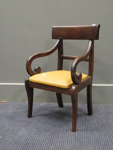 Lot 590 - An eary 19th century childs open armchair