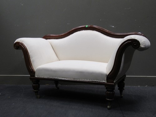 Lot 589 - A small size Victorian mahogany frame sofa 86...