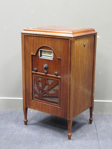 Lot 592 - A gramophone cabinet, formerly with wind-up...