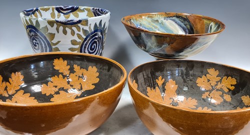 Lot 56 - Two studio pottery bowls by Chris Boddy, large...