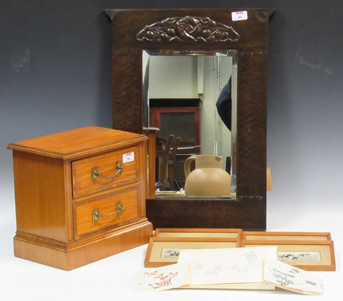 Lot 44 - An Arts & Crafts wall mirror, a satinwood...