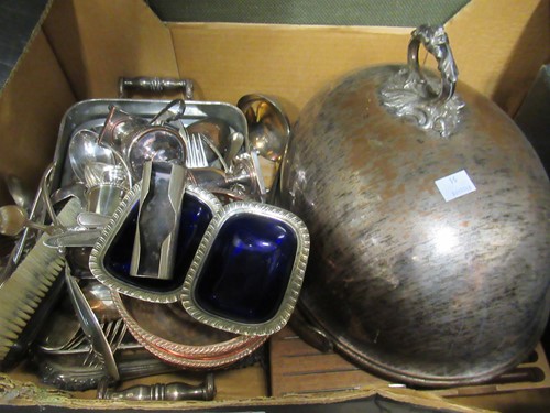 Lot 372 - A box of various silver plated wares including...