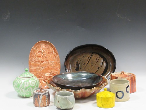 Lot 178 - A collection of studio pottery to include...