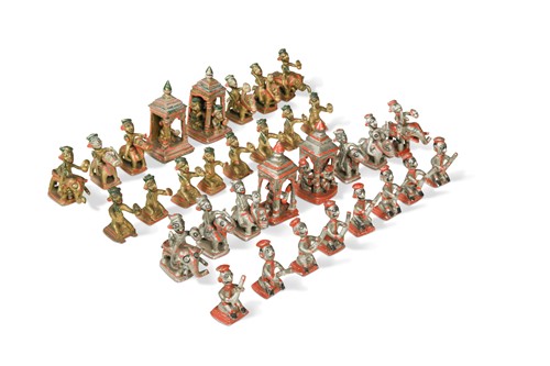 Lot 834 - An Indian bronze chess set