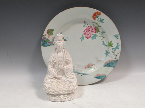 Lot 183 - An 18th century Chinese famille rose plate and...