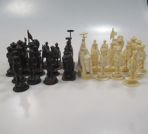 Lot 208 - A 19th century Indian provincial ivory chess...
