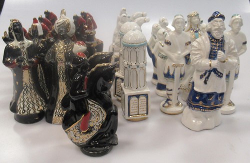 Lot 210 - Solomon v Suleiman chess set. Two copies made...